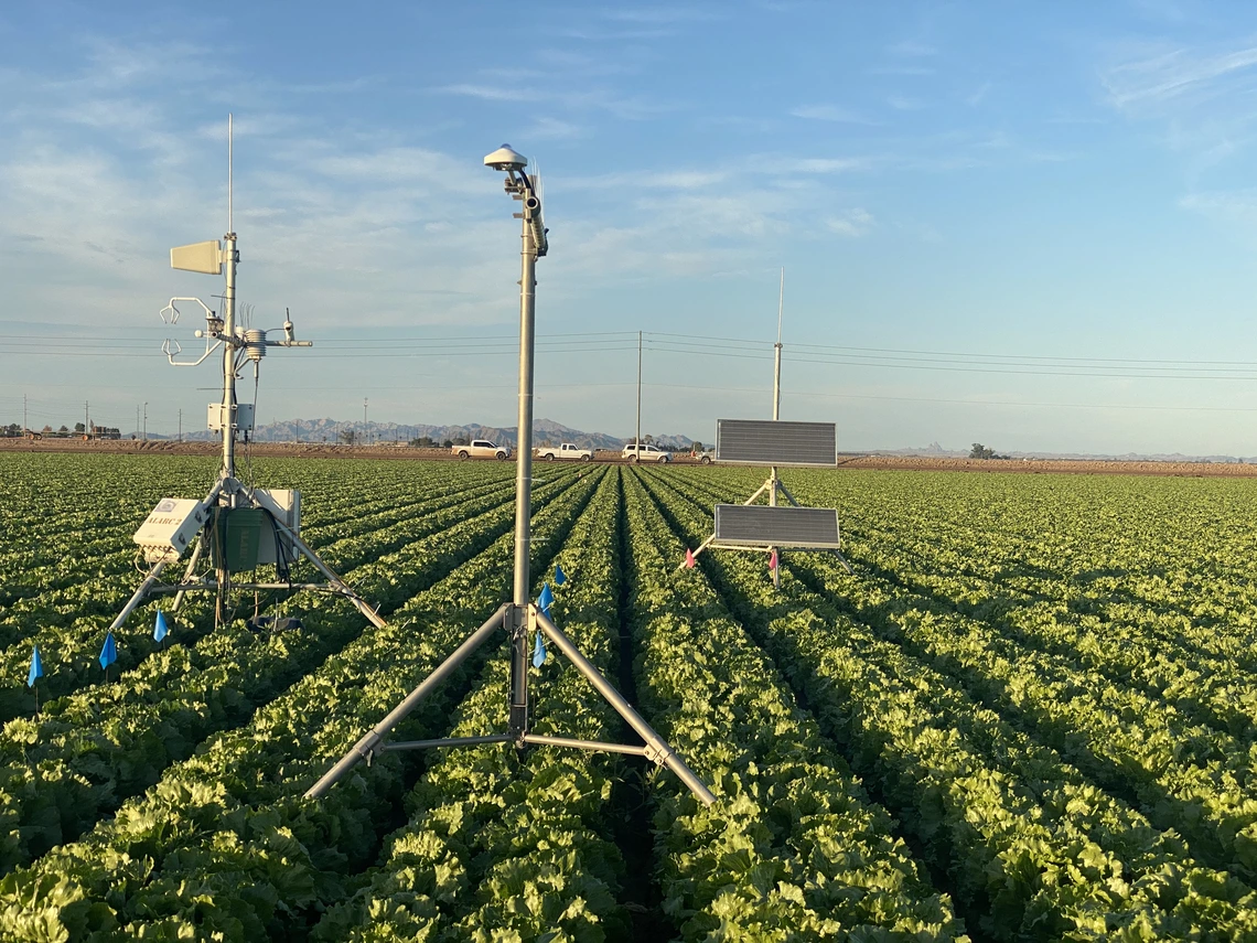 deployed Eddy covariance system near Yuma, AZ